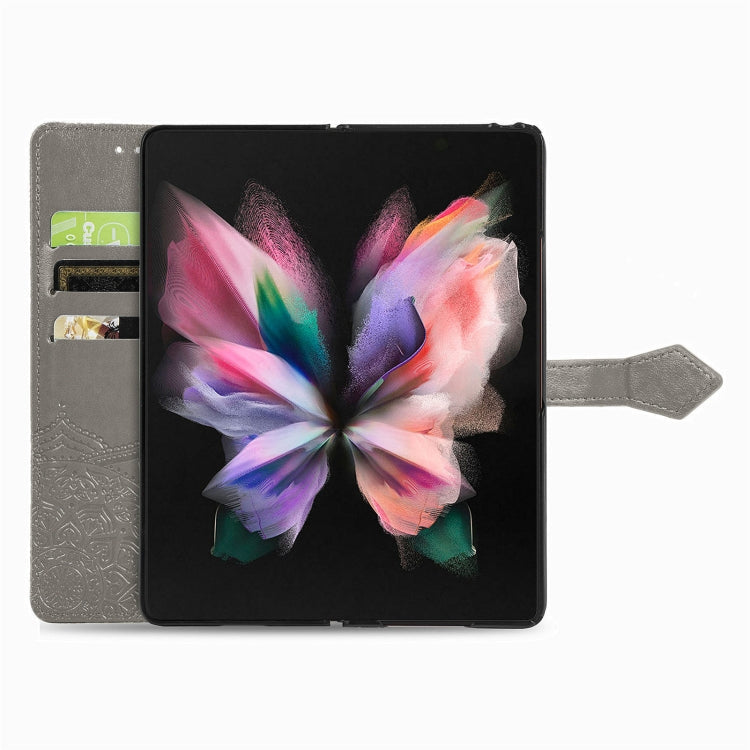 MANDALA Knižkové puzdro pre Samsung Galaxy A05s - sivé