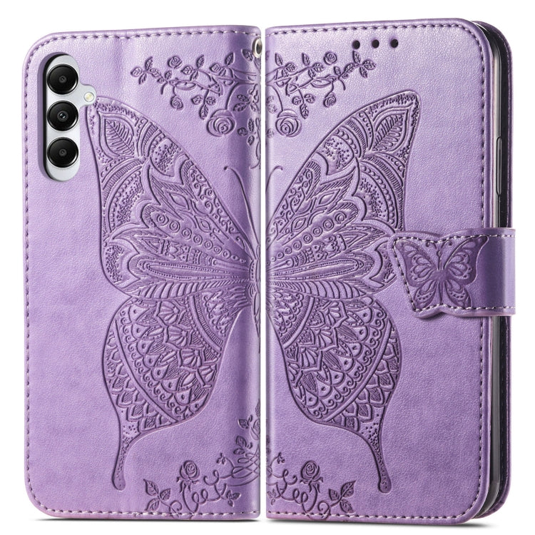 BUTTERFLY Knižkové puzdro pre Samsung Galaxy A05s - fialové