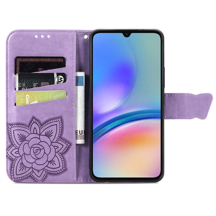 BUTTERFLY Knižkové puzdro pre Samsung Galaxy A05s - fialové