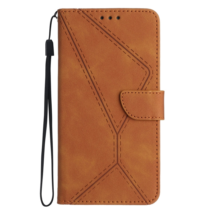 STITCHING Knižkové puzdro pre Samsung Galaxy A05s - hnedé