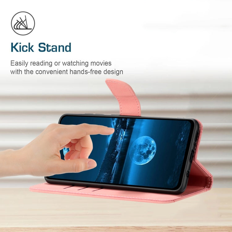 STITCHING Knižkové puzdro pre Samsung Galaxy A05s - ružové