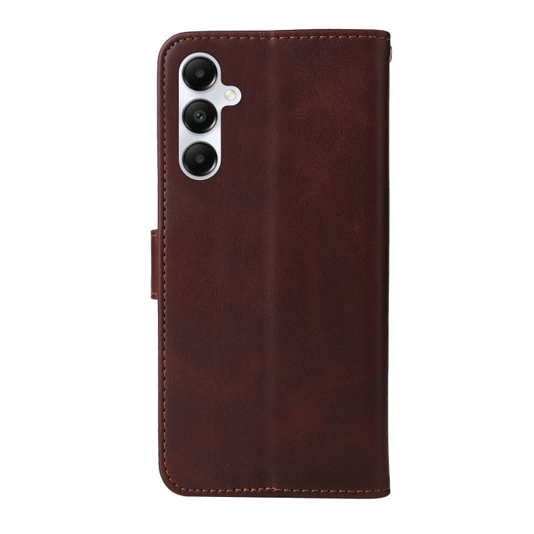 CALF Knižkové puzdro pre Samsung Galaxy A05s - tmavo hnedé