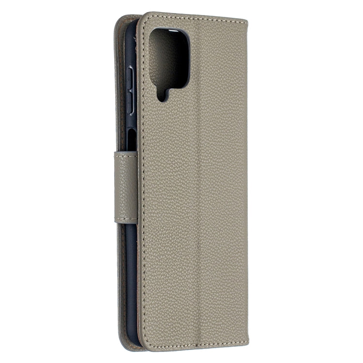 LAMBSKIN Knižkové puzdro pre Samsung Galaxy A12 - sivé