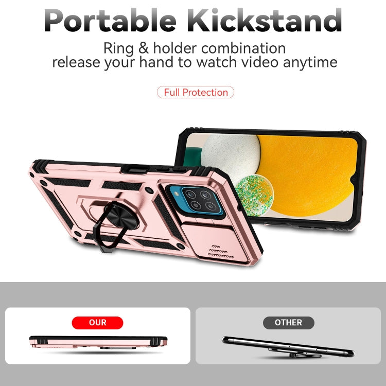 SLIDING Tvrdený kryt pre Samsung Galaxy A12 - ružový