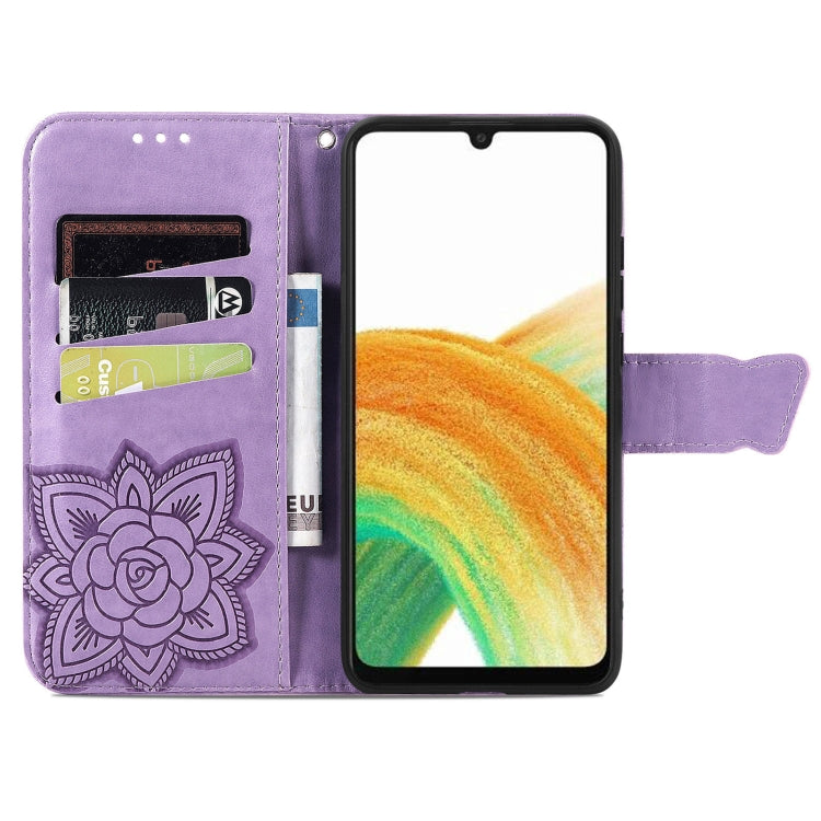 FLOWER Knižkové puzdro pre Samsung Galaxy A13 4G - fialové
