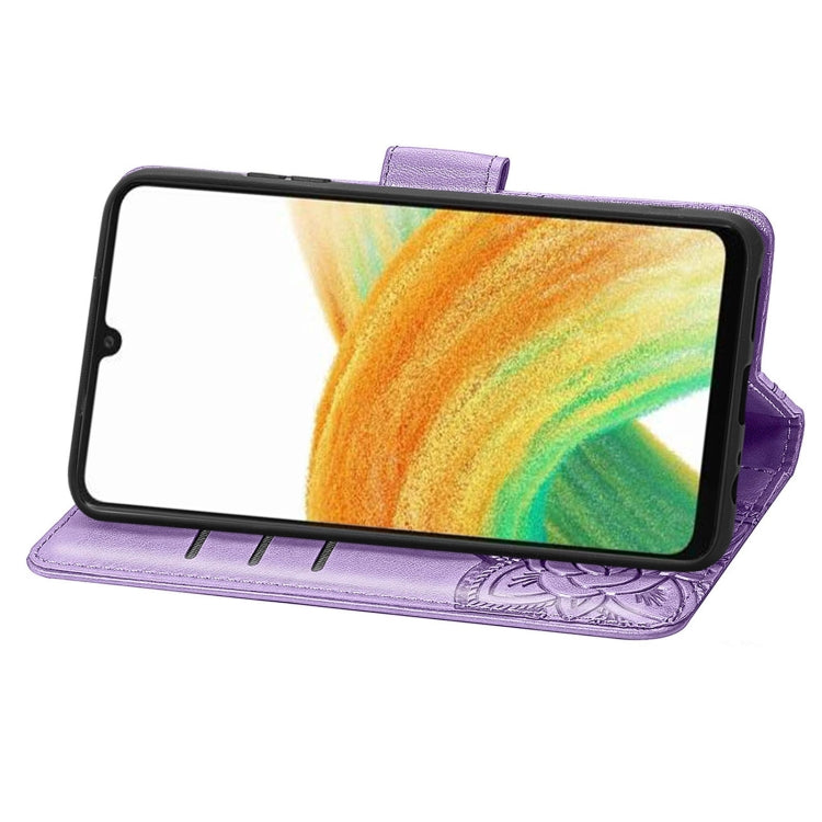 FLOWER Knižkové puzdro pre Samsung Galaxy A13 4G - fialové