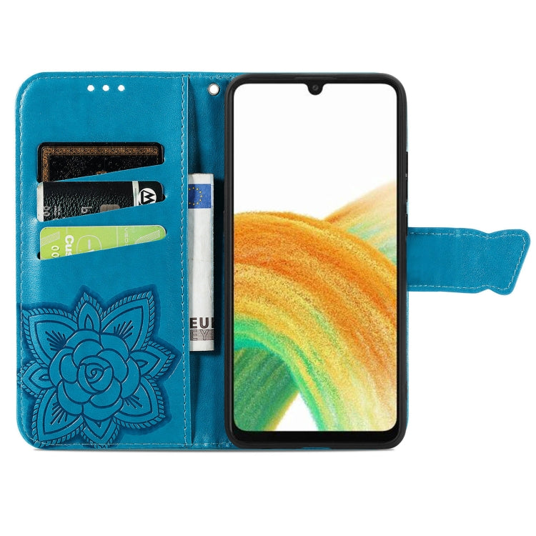 FLOWER Knižkové puzdro pre Samsung Galaxy A13 4G - modré