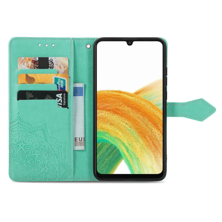 MANDALA Knižkové puzdro pre Samsung Galaxy A13 4G - zelené