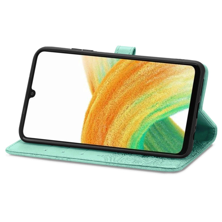 MANDALA Knižkové puzdro pre Samsung Galaxy A13 4G - zelené