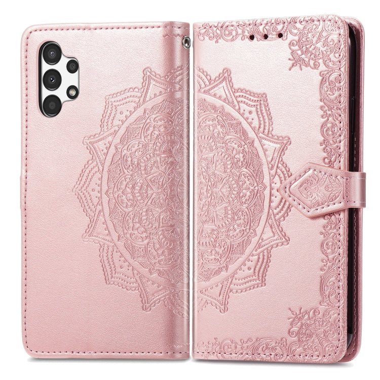 MANDALA Knižkové puzdro pre Samsung Galaxy A13 4G - ružové