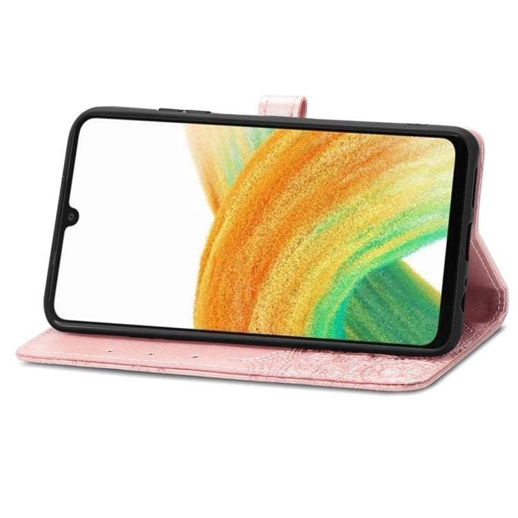 MANDALA Knižkové puzdro pre Samsung Galaxy A13 4G - ružové