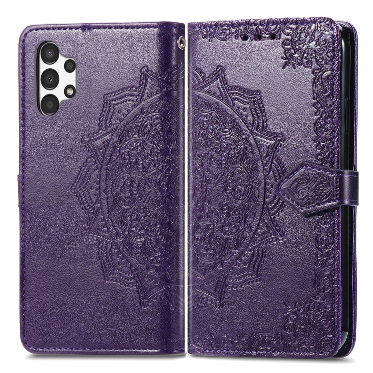 MANDALA Knižkové puzdro pre Samsung Galaxy A13 4G - fialové