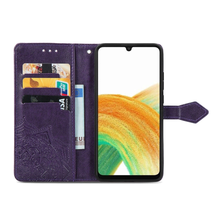 MANDALA Knižkové puzdro pre Samsung Galaxy A13 4G - fialové