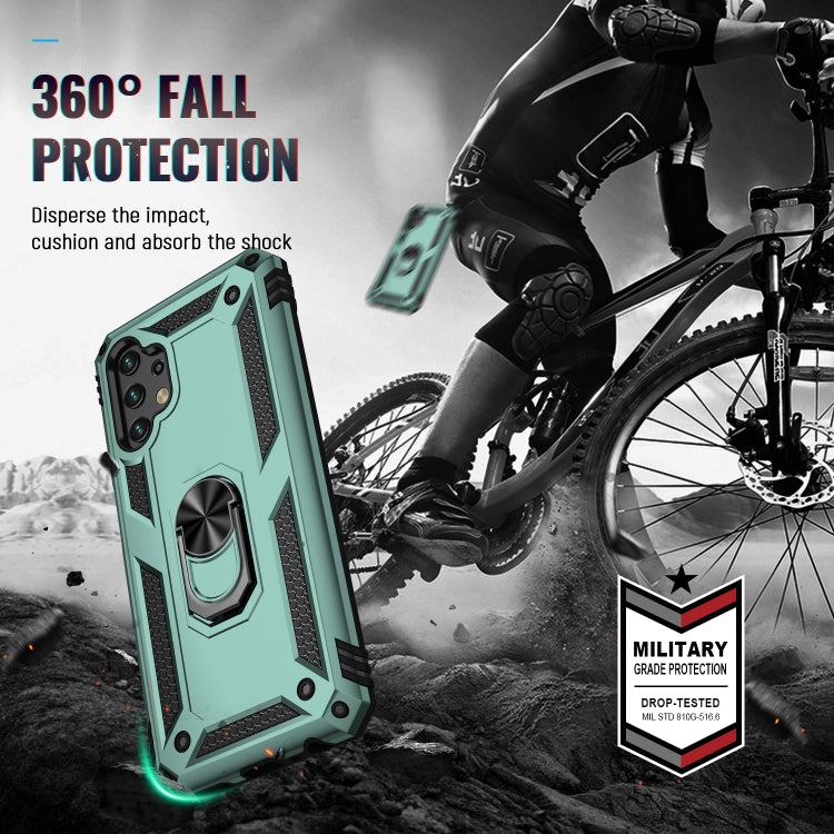 RING ARMOR Tvrdený kryt pre Samsung Galaxy A13 4G - zelený