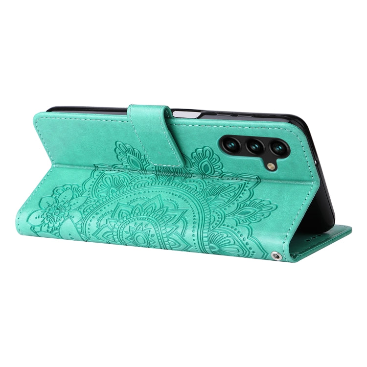 FLOWER Knižkové puzdro pre Samsung Galaxy A13 5G / A04s - zelené