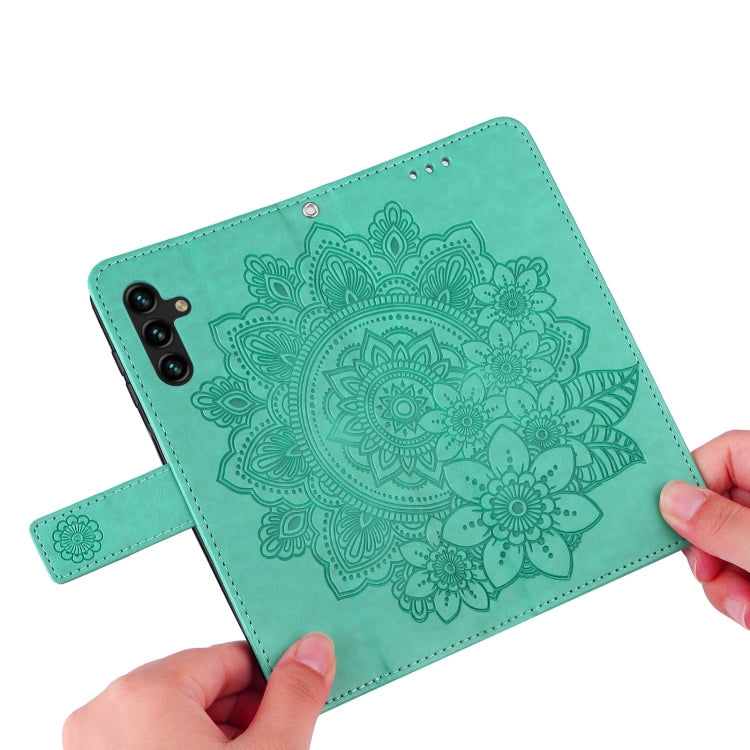 FLOWER Knižkové puzdro pre Samsung Galaxy A13 5G / A04s - zelené