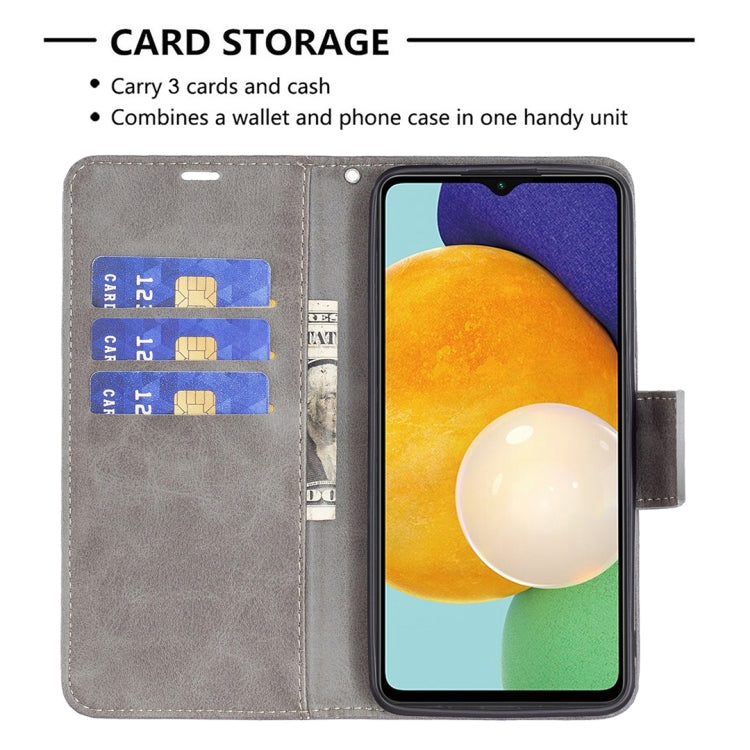 LAMBSKIN Knižkové puzdro pre Samsung Galaxy A13 5G / A04s - sivé
