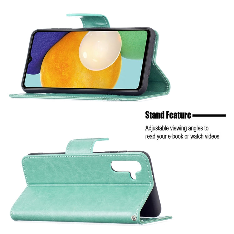 BUTTERFLY Knižkové puzdro pre Samsung Galaxy A13 5G / A04s - zelené