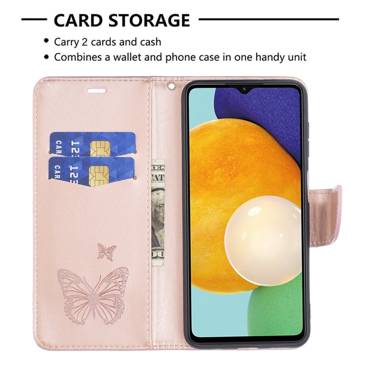BUTTERFLY Knižkové puzdro pre Samsung Galaxy A13 5G / A04s - ružové