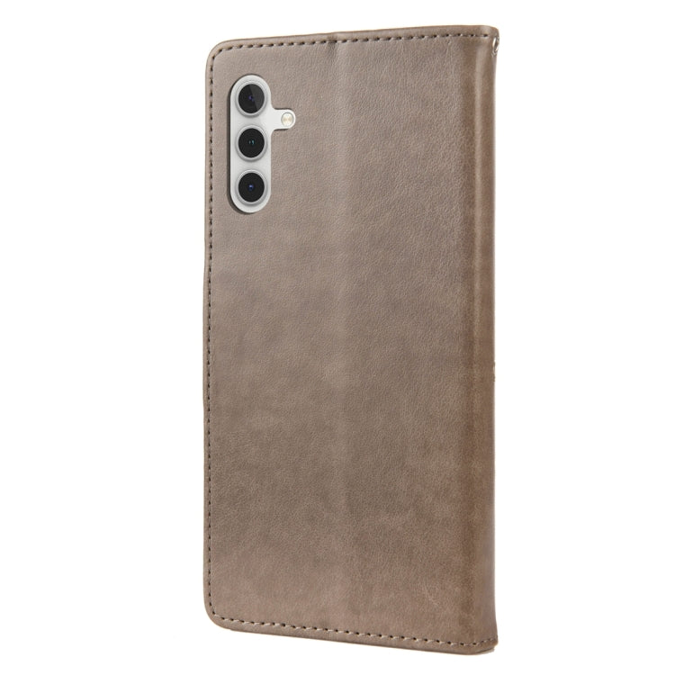 BUTTERFLY Knižkové puzdro pre Samsung Galaxy A14 / A14 5G - sivé