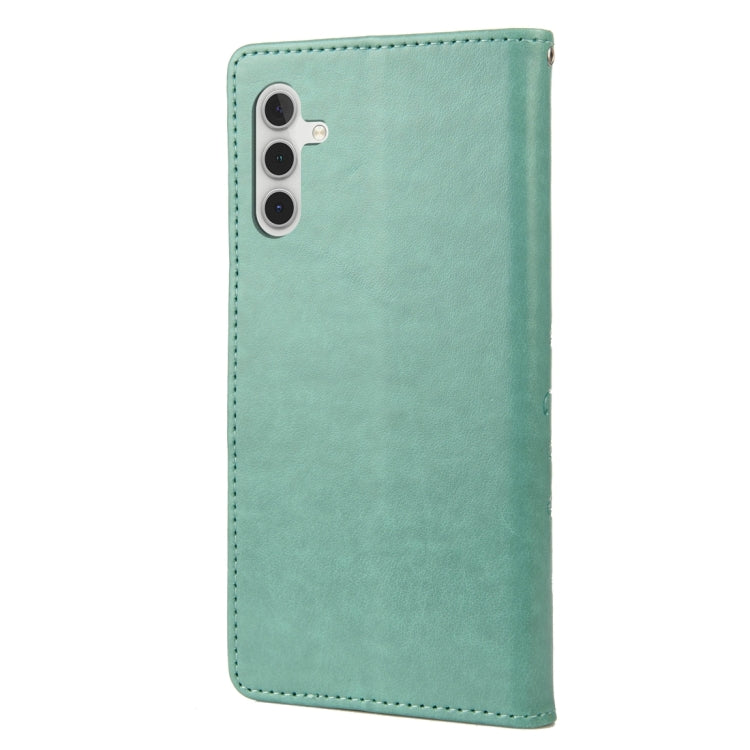 BUTTERFLY Knižkové puzdro pre Samsung Galaxy A14 / A14 5G - zelené