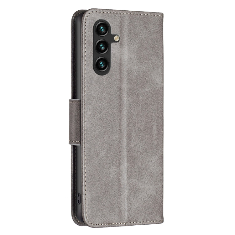 LAMBSKIN Knižkové puzdro pre Samsung Galaxy A14 / A14 5G - sivé
