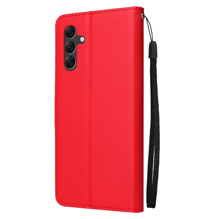 SOLID Knižkové puzdro pre Samsung Galaxy A14 / A14 5G - červené