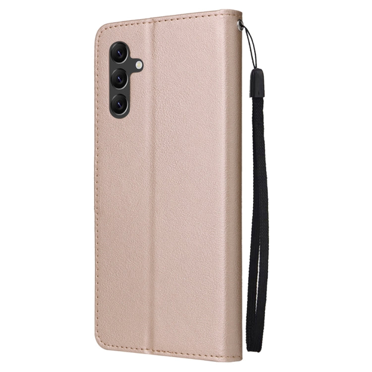 SOLID Knižkové puzdro pre Samsung Galaxy A14 / A14 5G - zlaté
