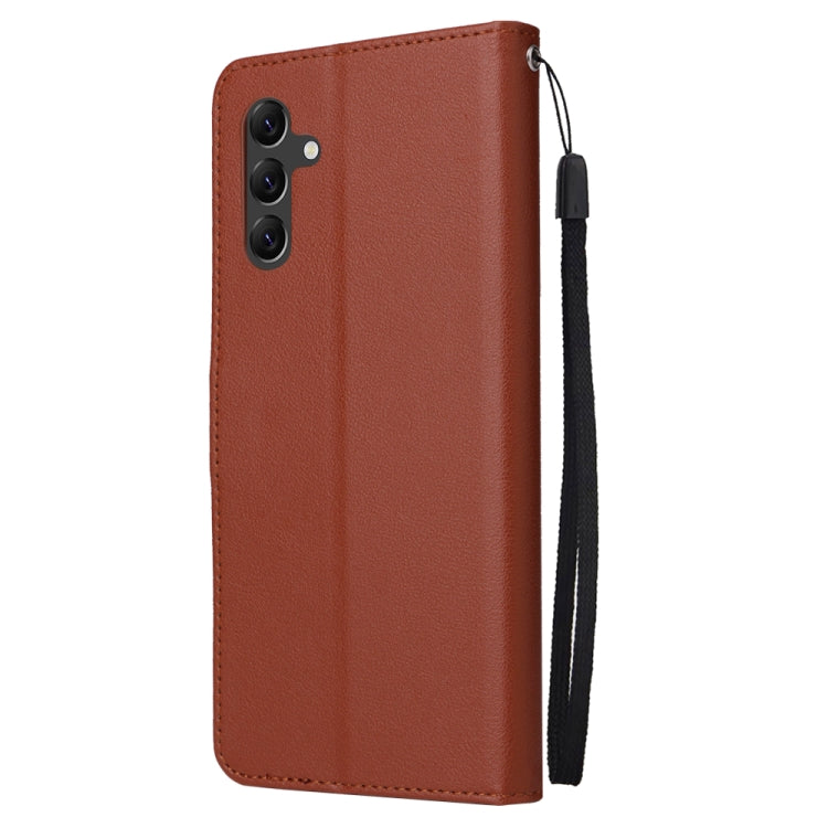 SOLID Knižkové puzdro pre Samsung Galaxy A14 / A14 5G - tmavo hnedé