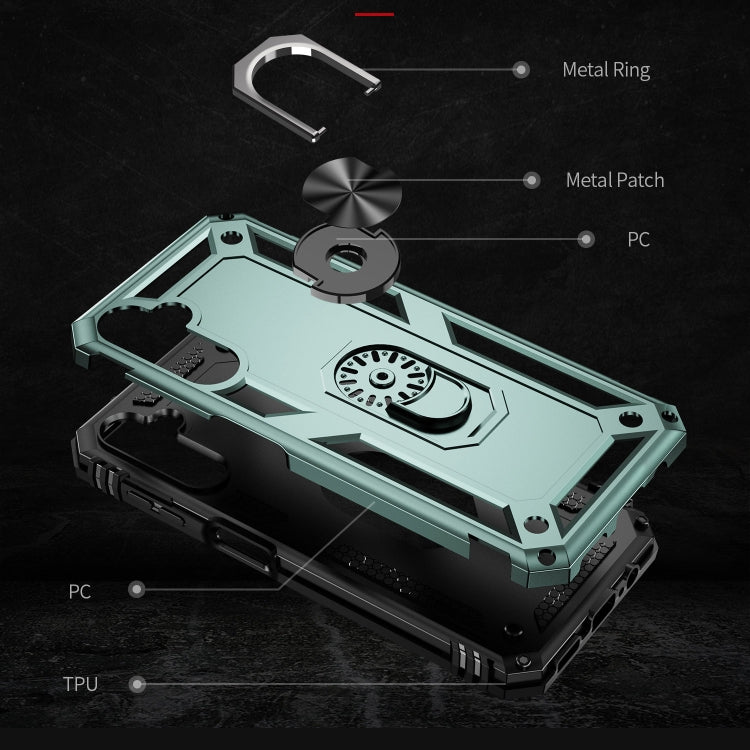 RING ARMOR Tvrdený kryt pre Samsung Galaxy A14 / A14 5G - zelený