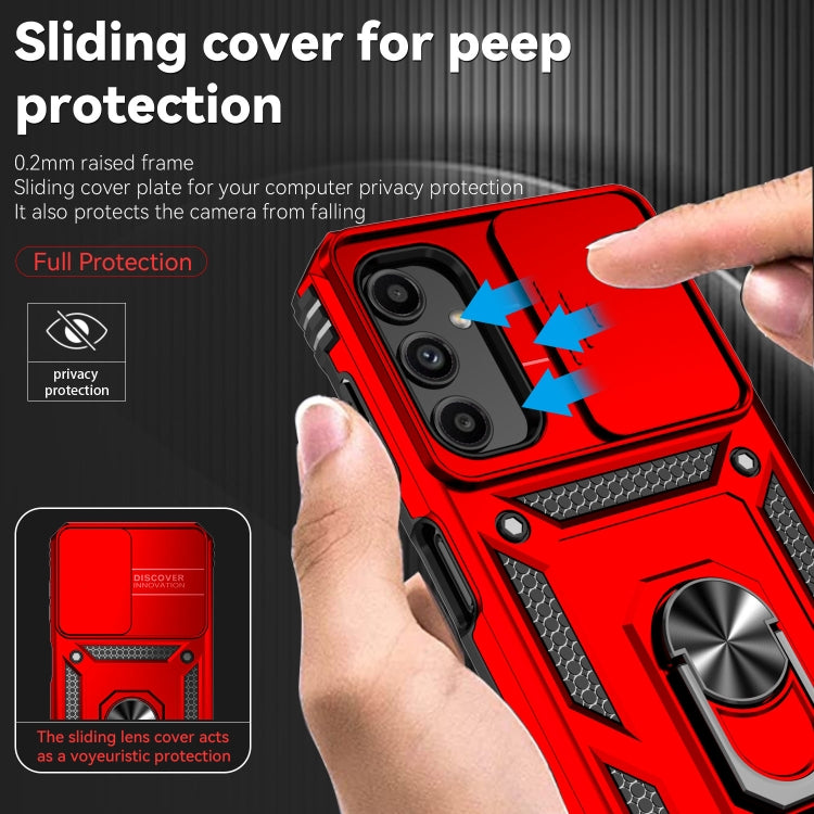 SLIDING Tvrdený kryt pre Samsung Galaxy A14 / A14 5G - červený