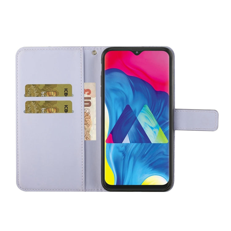 FLOWER Knižkové puzdro pre Samsung Galaxy A20e - fialové