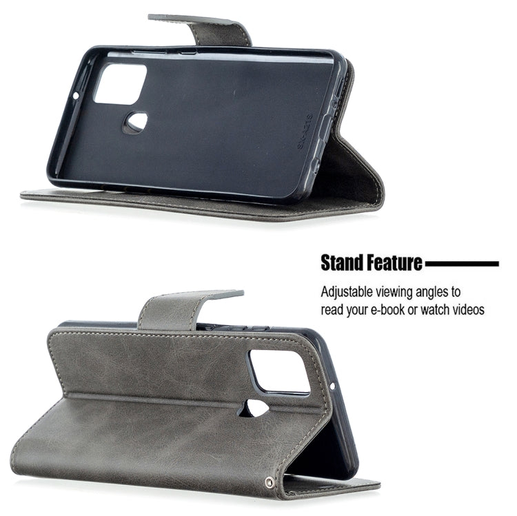 LAMBSKIN Knižkové puzdro pre Samsung Galaxy A21s - sivé