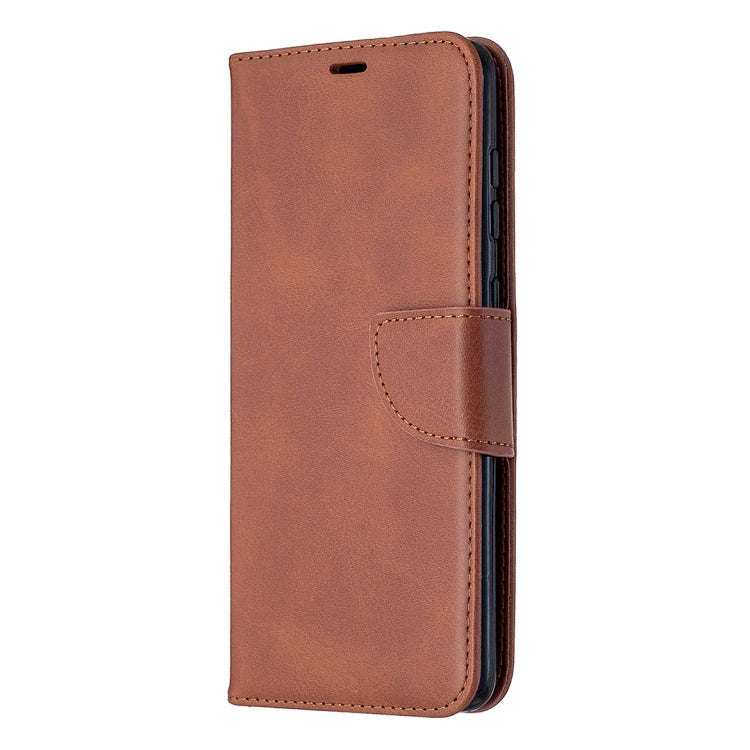 LAMBSKIN Knižkové puzdro pre Samsung Galaxy A21s - tmavo hnedé