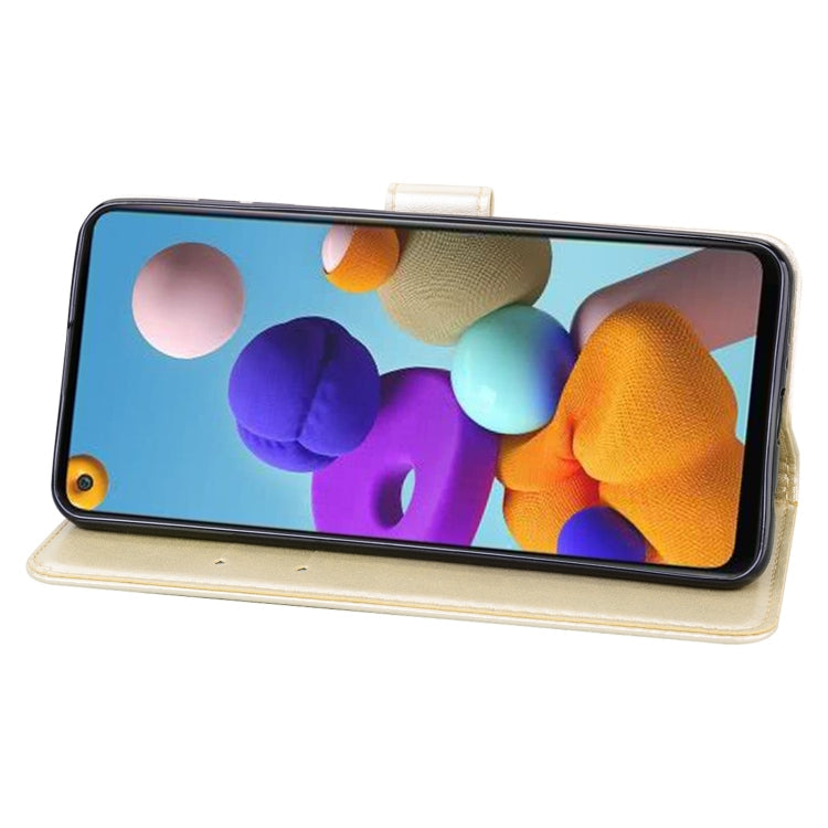 ROSE Knižkové puzdro pre Samsung Galaxy A21s - zlaté