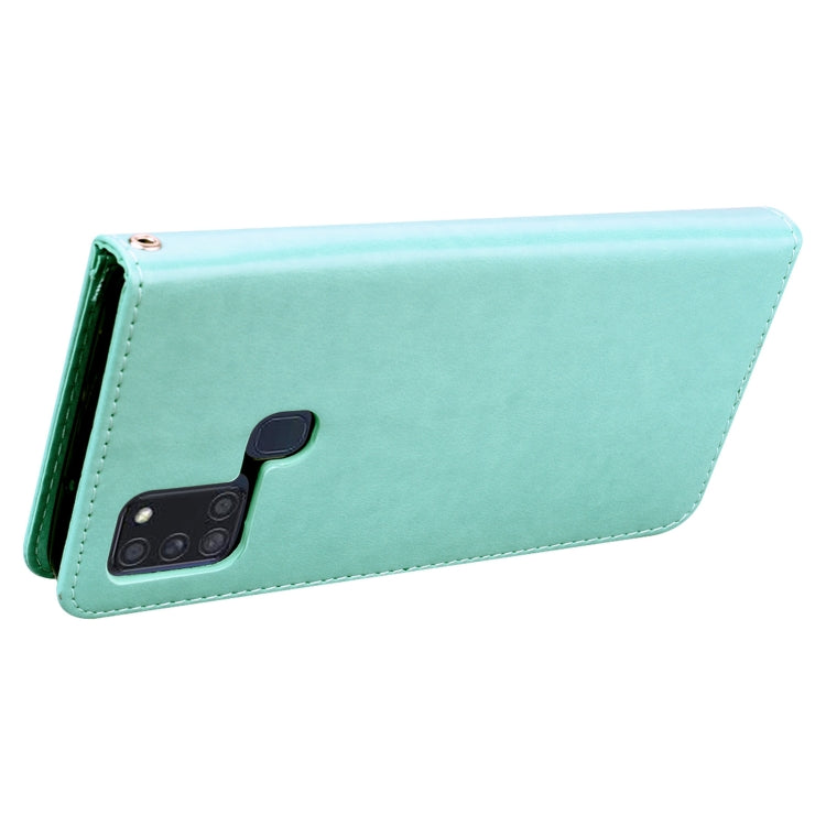ROSE Knižkové puzdro pre Samsung Galaxy A21s - zelené