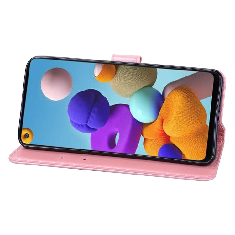 ROSE Knižkové puzdro pre Samsung Galaxy A21s - ružové