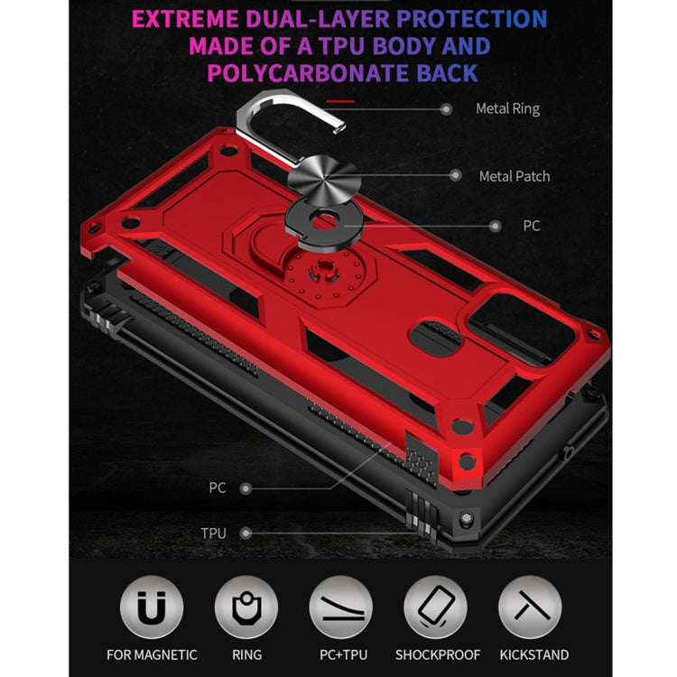 RING ARMOR Tvrdený kryt pre Samsung Galaxy A21s - zlatý