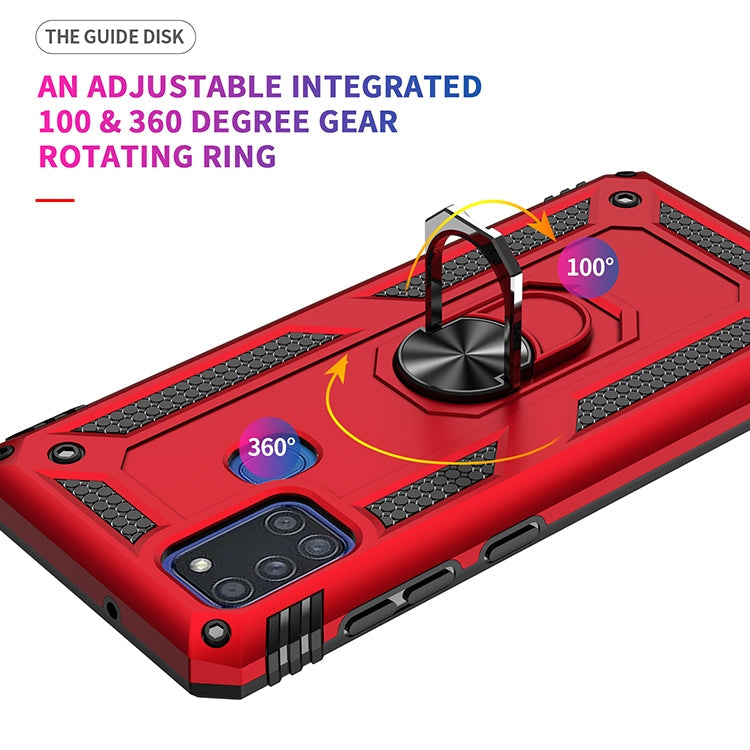 RING ARMOR Tvrdený kryt pre Samsung Galaxy A21s - zlatý