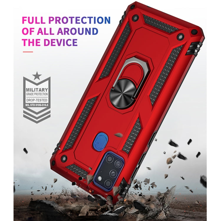 RING ARMOR Tvrdený kryt pre Samsung Galaxy A21s - čierny