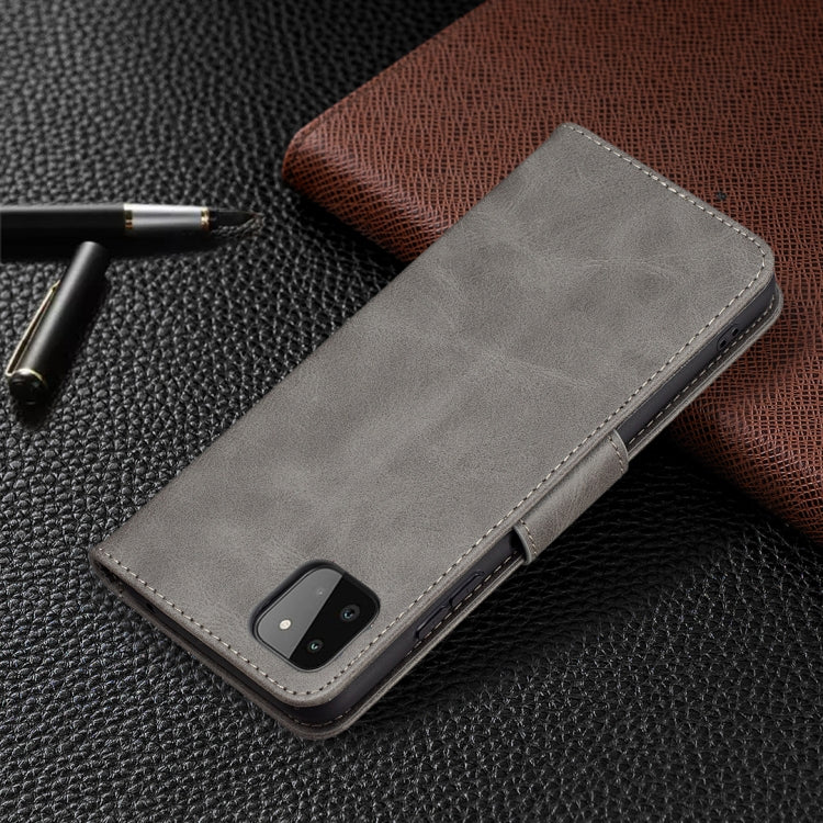 LAMBSKIN Knižkové puzdro pre Samsung Galaxy A22 5G - sivé