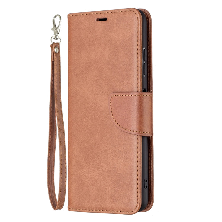 LAMBSKIN Knižkové puzdro pre Samsung Galaxy A22 5G - hnedé