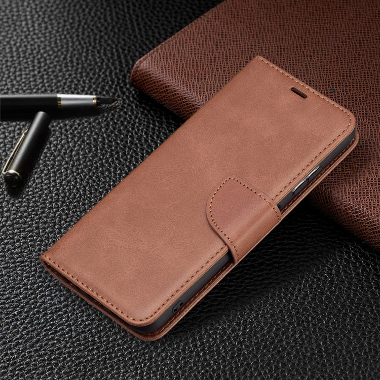 LAMBSKIN Knižkové puzdro pre Samsung Galaxy A22 5G - hnedé