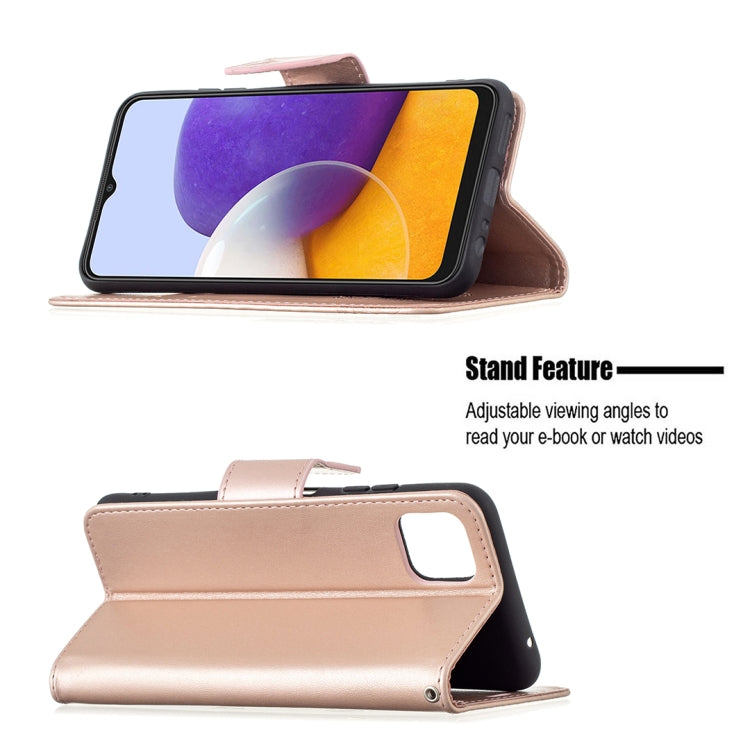 BUTTERFLY Knižkové puzdro pre Samsung Galaxy A22 5G - ružové