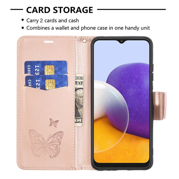 BUTTERFLY Knižkové puzdro pre Samsung Galaxy A22 5G - ružové