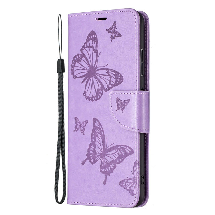 BUTTERFLY Knižkové puzdro pre Samsung Galaxy A22 5G - fialové
