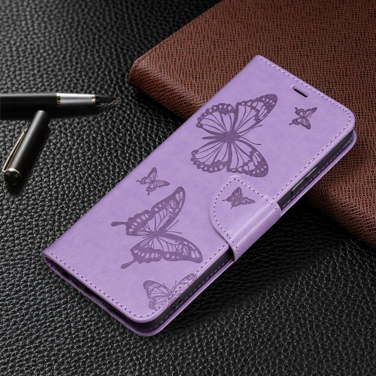 BUTTERFLY Knižkové puzdro pre Samsung Galaxy A22 5G - fialové
