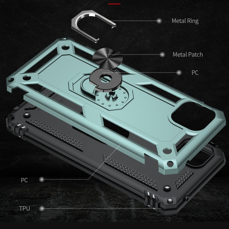 RING ARMOR Tvrdený kryt pre Samsung Galaxy A22 5G - zelený