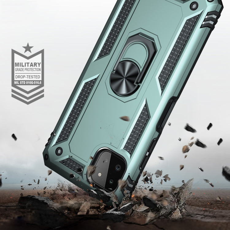 RING ARMOR Tvrdený kryt pre Samsung Galaxy A22 5G - zelený
