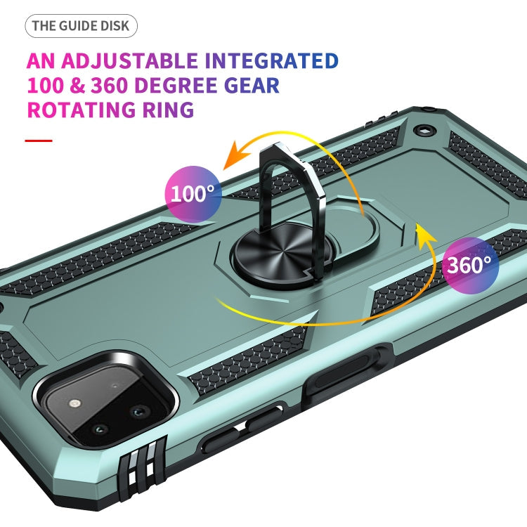 RING ARMOR Tvrdený kryt pre Samsung Galaxy A22 5G - zelený